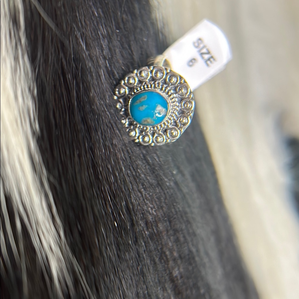 Elegant Silver and turquoise Ring